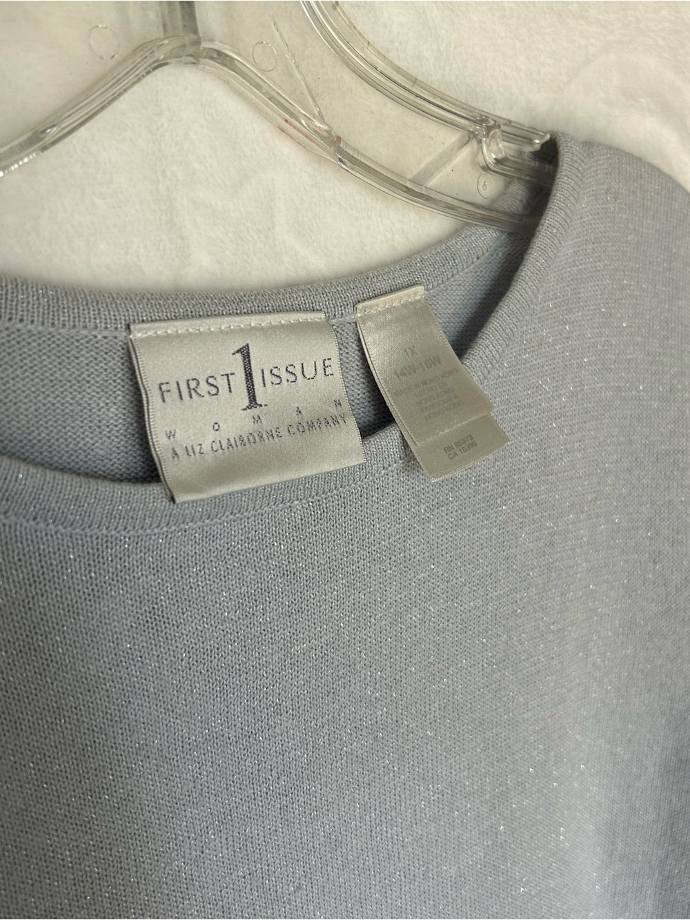 Vintage First Issue Women's Light Gray Short Sleeve Knit Tee